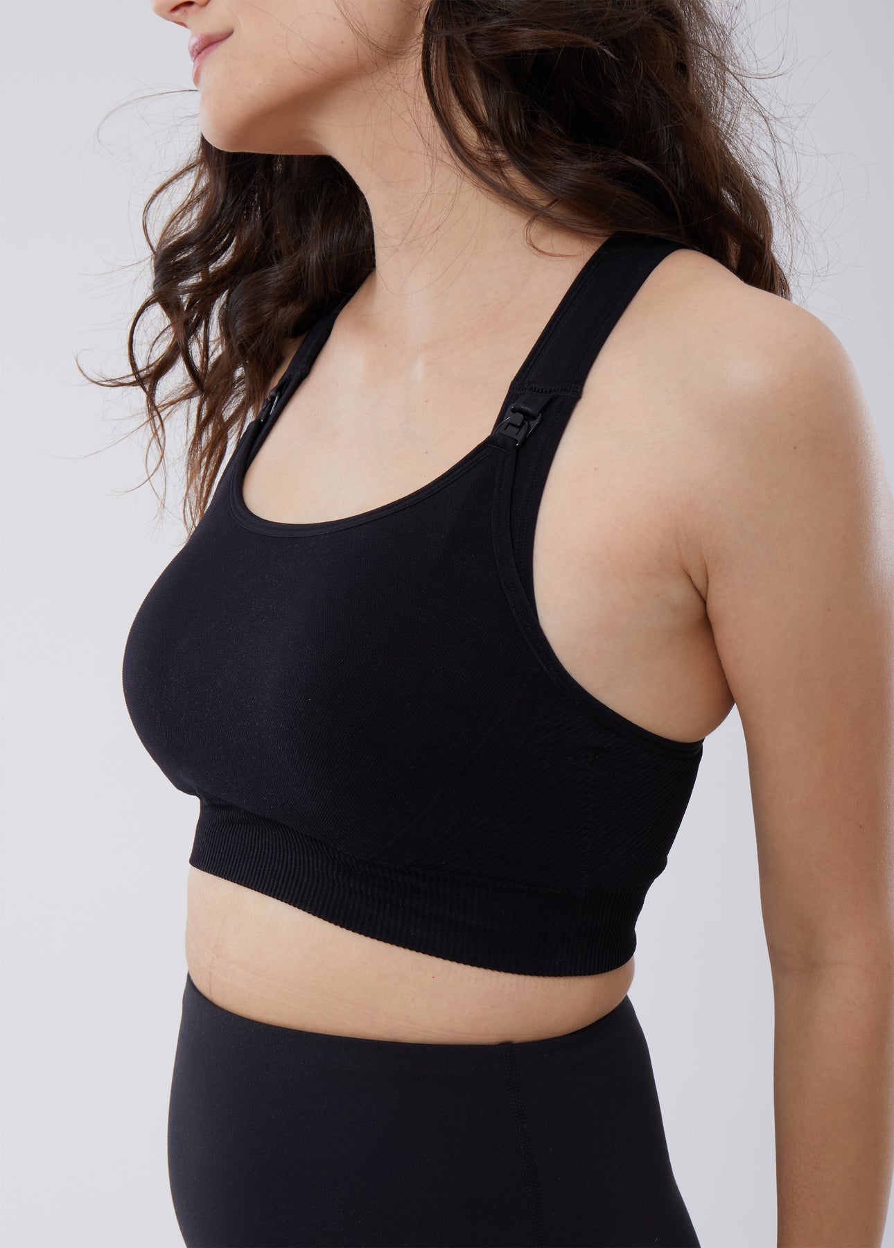 Ingrid & Isabel Basics Seamless Maternity & Nursing Sports Bra, Low to  Medium Impact, Black 