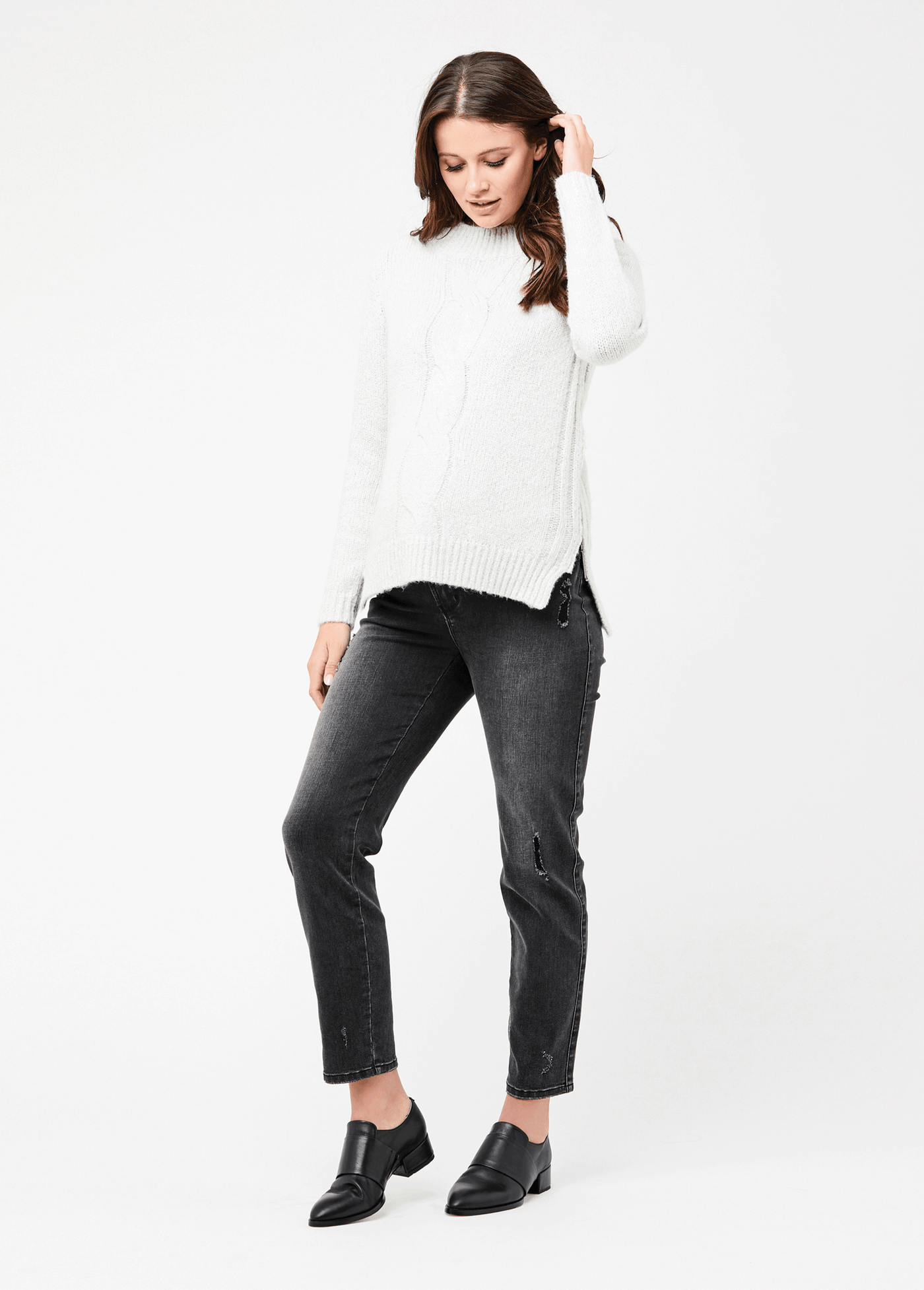 Cable Knit Nursing Sweater