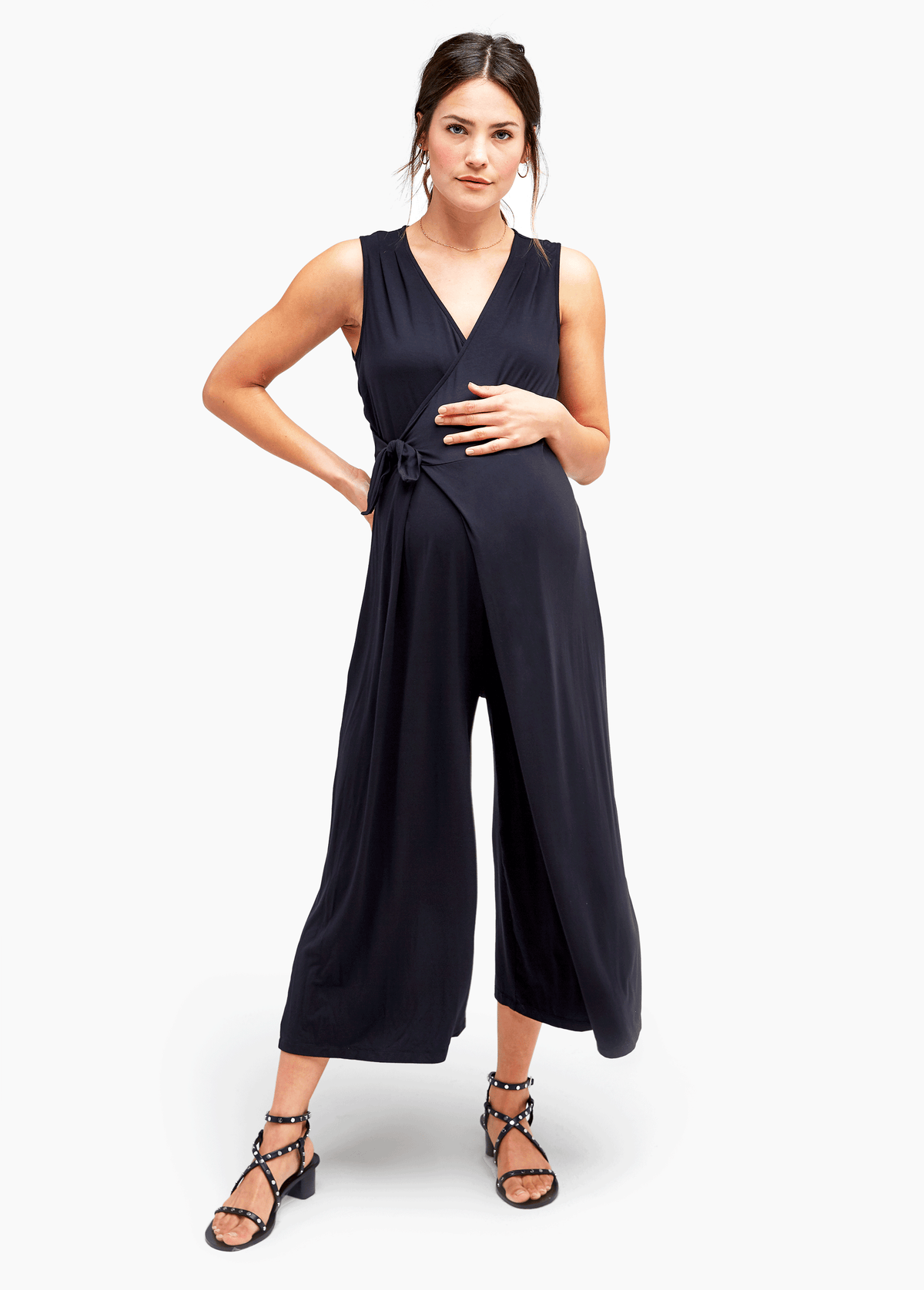 NOM Francesca Maternity Wrap Wide-Leg Nursing Jumpsuit – Ingrid