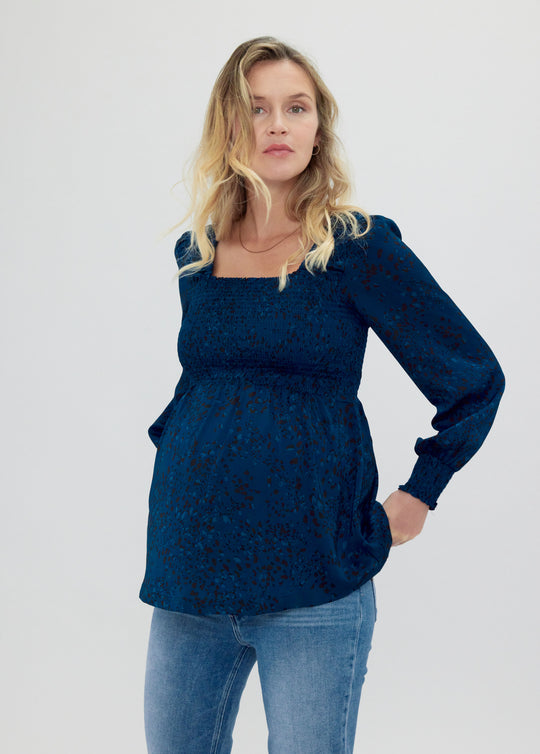EveryWear Smocked Maternity Long Sleeve Top