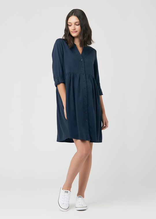 Ripe Demi Tencel Midi Maternity Shirt Dress